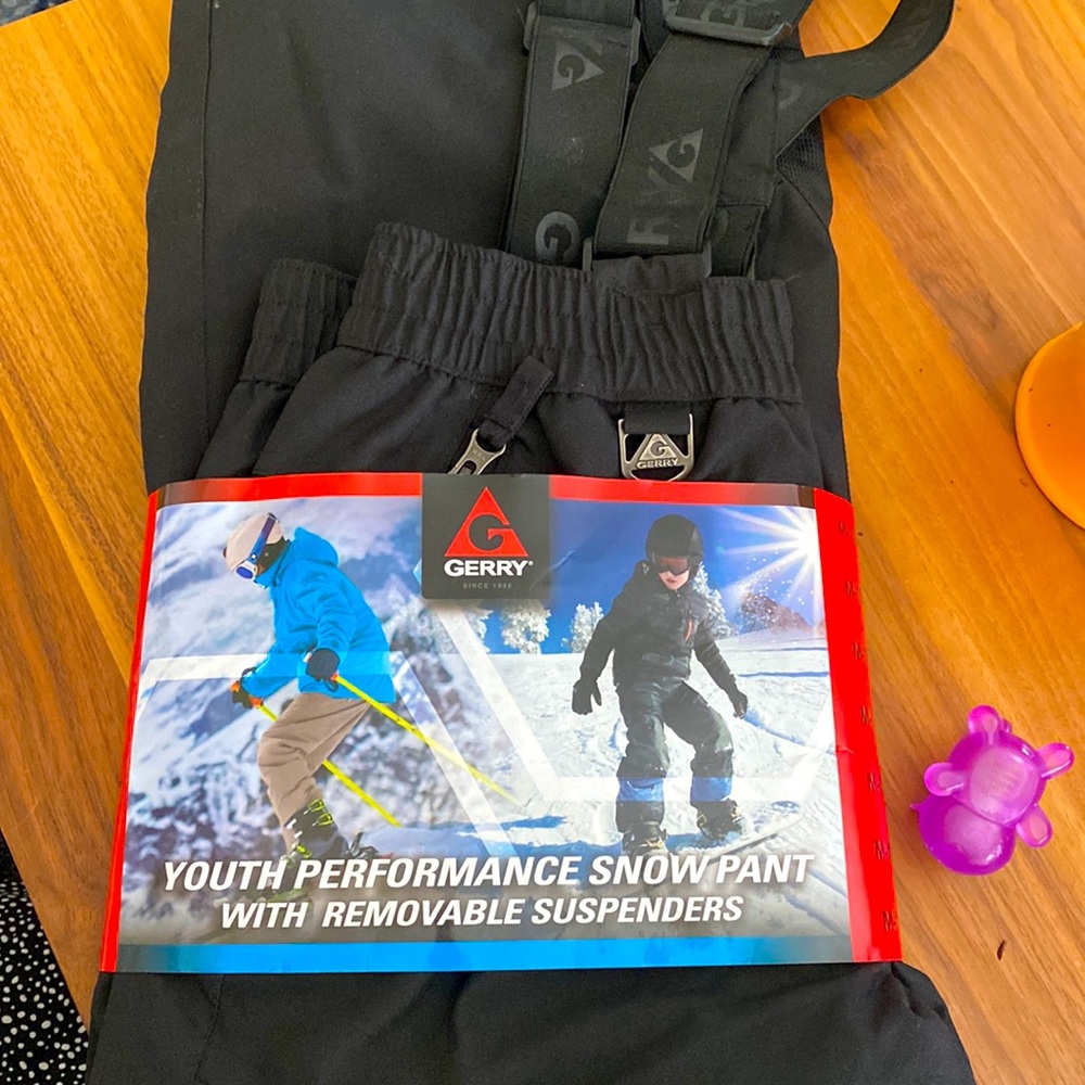 Gerry Youth Performance Snow Pants w/Removable Suspenders Black Size  M 10-12